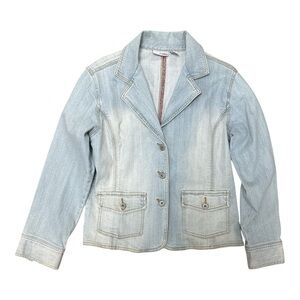 Chico's Blue Denim Jean Jacket with Vintage Appeal